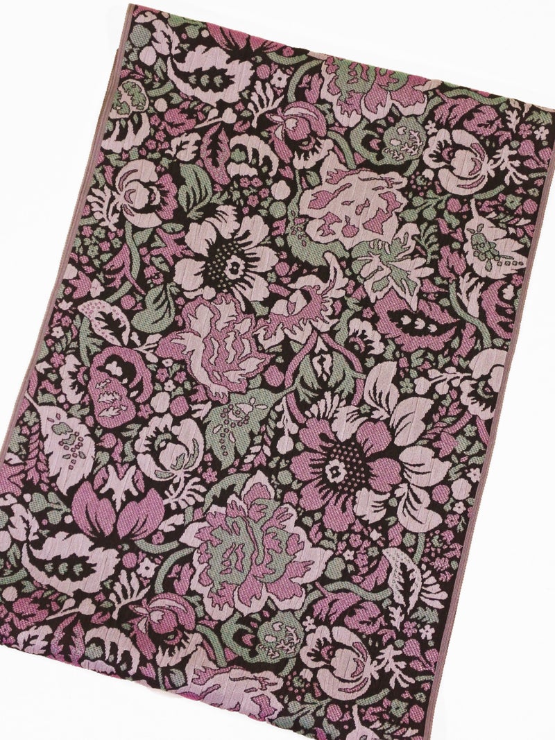 帯揚げ OA26-02-04 先染め花更紗（グリーンパープル）