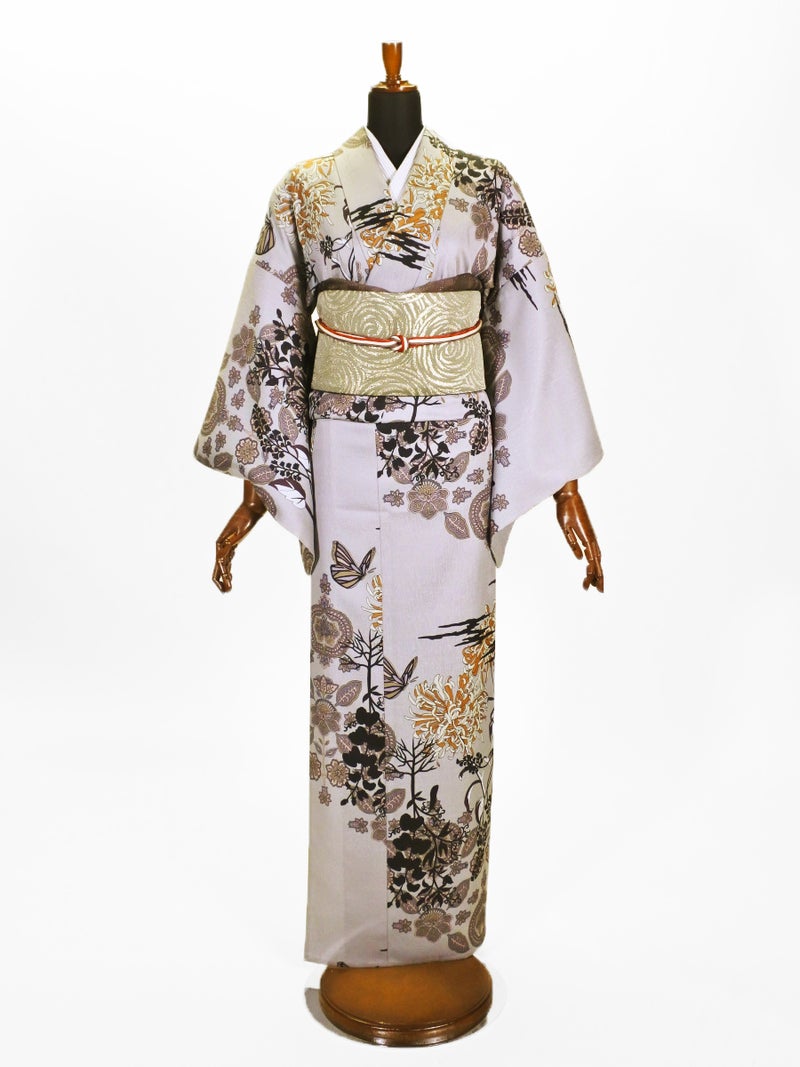 コンポジションキモノ単衣 CK26-02-01宇宙花(菊オレンジ)F