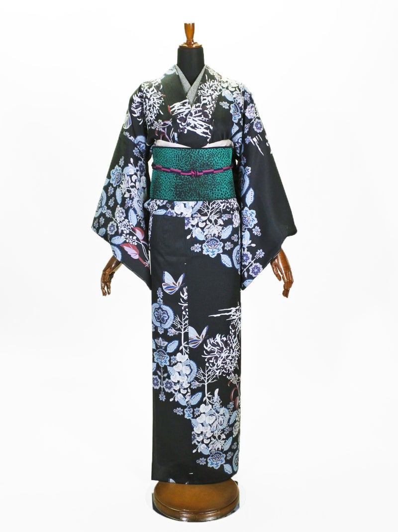 コンポジションキモノ単衣 CK26-02-02宇宙花(クロ)F