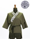  衿付半襦袢 カーキ アイラッシュレース (グレー×シロクロ)F