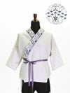 衿付半襦袢 グレー アイラッシュレース (グレー×シロクロ)F